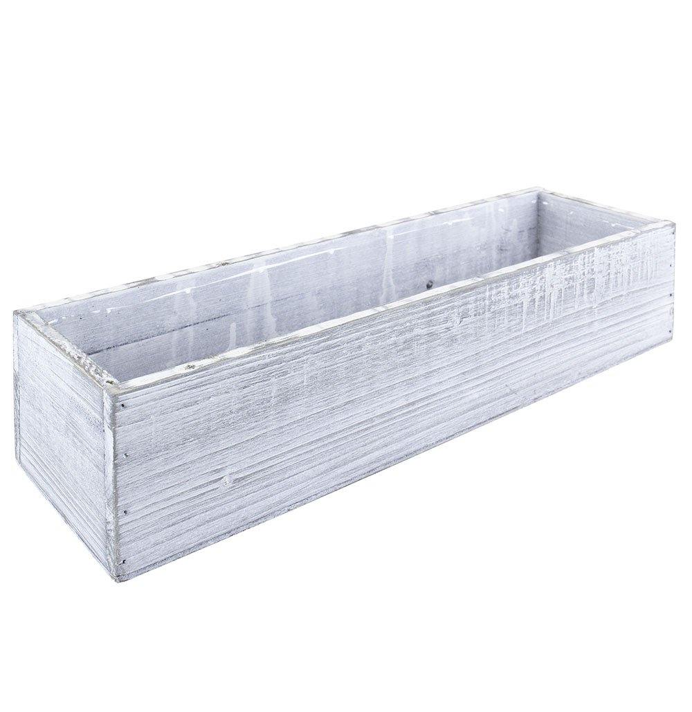 plastic planter liner rectangle 12 PCS White Wooden Rectangle Plant Box with Plastic Liner O-17"X5" H- – Modern Vase and Gift