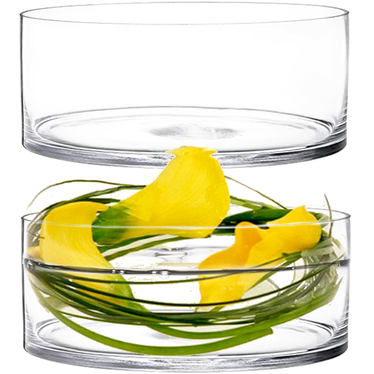 4 PCS Clear Glass Cylinder Vase D-10" H-4"