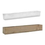 4 PCS Natural Wooden Rectangle Plant Box with Plastic Liner O-34"X5" H-4" (Available in 12 & 60 PCS)