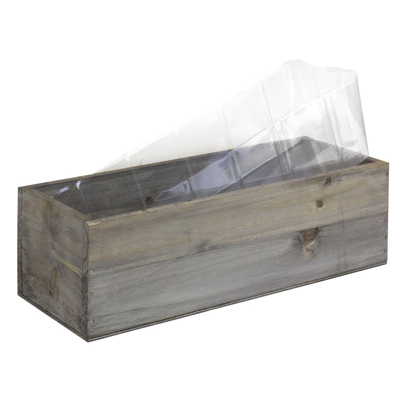 rectangular plastic planter liners 12 PCS Natural Wooden Rectangle Plant Box with Plastic Liner O-13"X5" – Modern Vase and Gift