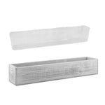 8 PCS Natural White Wooden Rectangle Plant Box with Plastic Liner O-22"X5" H-4"
