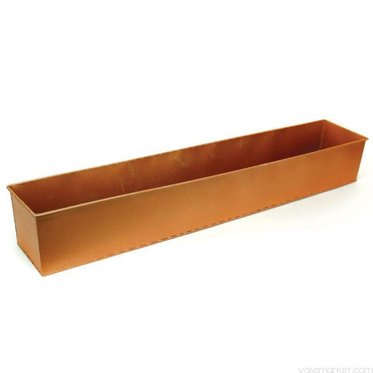 Pack of 8 PCS Rose Gold Finish Zinc Metal Rectangle Planter Box O-24"X5" H-4"