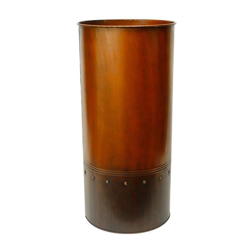 Copper Finish Zinc Metal Cylinder Planter Vase D-12" H-25" - Pack of 1 PC - Modern Vase and Gift